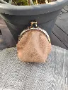 Porte monnaie vintage en cuir saumon