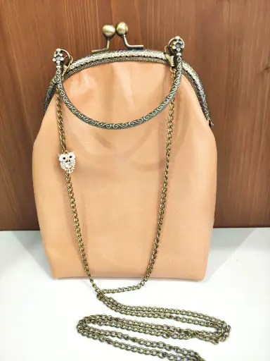 Sac cuir saumon rond