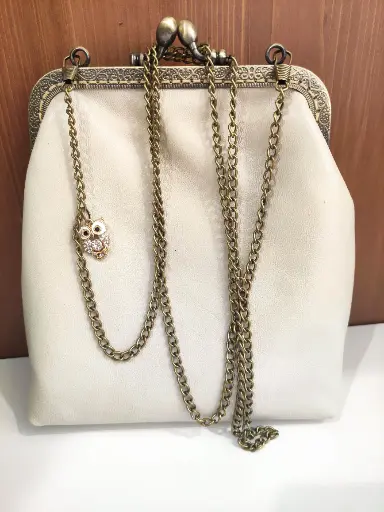 Sac cuir écru