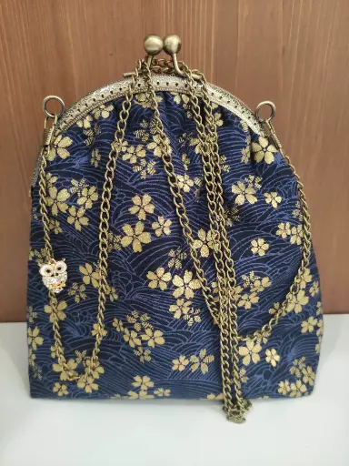 Sac bleu fleurs du Japon