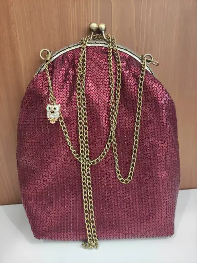 Sac sequins bordeaux