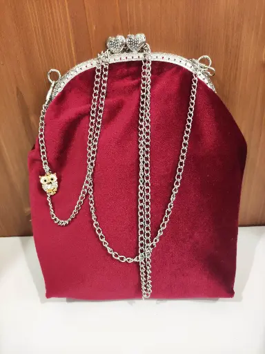 Sac velours rouge bordeaux