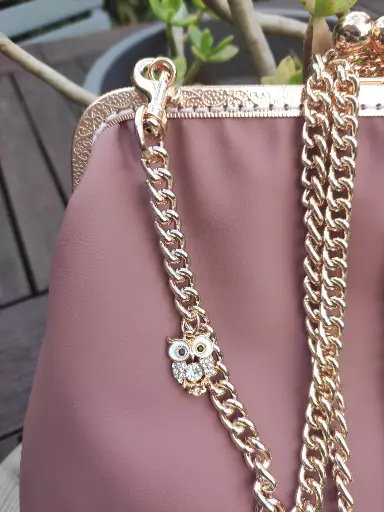 Sac à main simili vieux rose